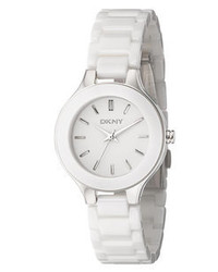 DKNY Chambers Ceramic Bracelet Watch 30mm White