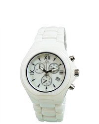 Oniss On811 Mwh White Ceramic Swiss Quartz Chronograph Watch