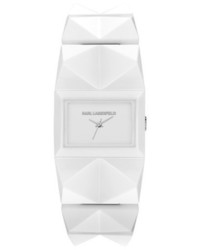 Karl Lagerfeld Perspektive Pyramid Ceramic Bracelet Watch 32mm X 24mm
