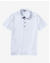 Express Chambray Placket Moisture Wicking Polo