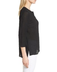 Eileen Fisher Check Textured Blouse