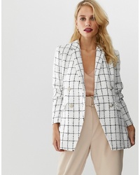 Forever New Boucle Tailored Blazer In Check