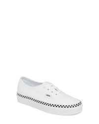 White Check Canvas Low Top Sneakers