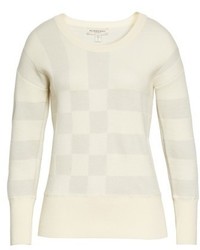 Burberry Check Knit Wool Blend Sweater