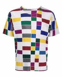 Homme Plissé Issey Miyake Colour Block Print T Shirt