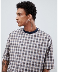 ASOS DESIGN Oversized Woven Check T Shirt