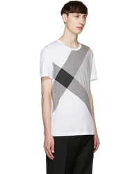 Burberry White Foster Check T Shirt