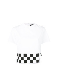 White Check Cropped Top