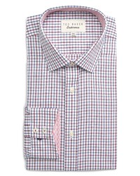 Ted Baker London Endurance Whle Extra Slim Fit Check Dress Shirt In Pink At Nordstrom