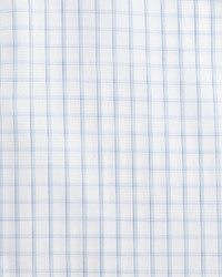 Brioni Grid Box Check Dress Shirt Whiteblue