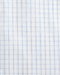 Brioni Grid Box Check Dress Shirt Whiteblue