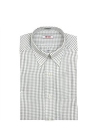 Izod White Gray Check Dress Shirt