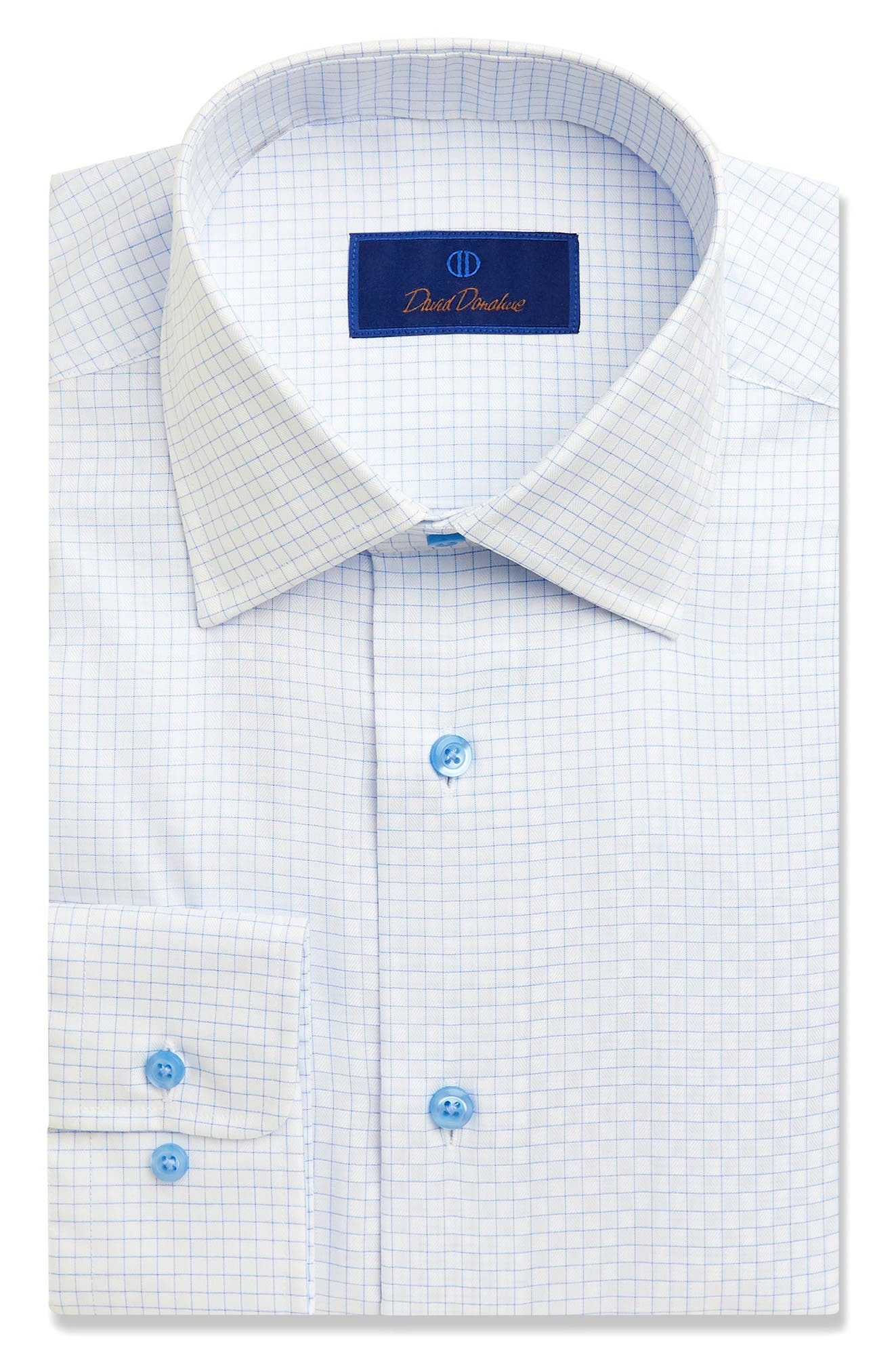 David Donahue Microcheck Dress Shirt, $145 | Nordstrom | Lookastic