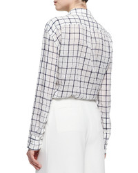Elizabeth and James Oversize Windowpane Check Voile Blouse