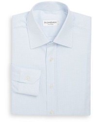 Saint Laurent Regular Fit Windowpane Cotton Dress Shirt Gift Box