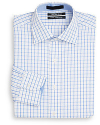 Saks Fifth Avenue Slim Fit Grid Check Cotton Dress Shirt