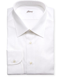 Brioni Textured Grid Check Shirt White