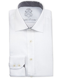 English Laundry Tonal Check Cotton Dress Shirt White