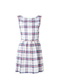 White Check Fit and Flare Dress