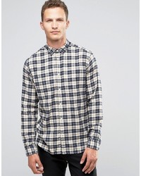 White Check Flannel Long Sleeve Shirt