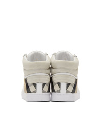Burberry White House Check Reeth High Top Sneakers