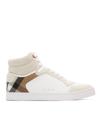 Burberry White Reeth High Top Sneakers