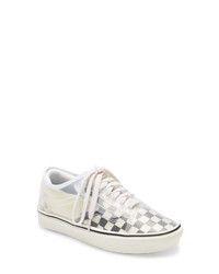 White Check Leather Low Top Sneakers