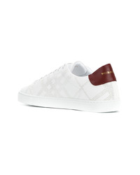 Burberry Perforated Check Leather Sneakers