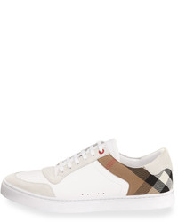 Burberry Reeth Leather House Check Low Top Sneaker White