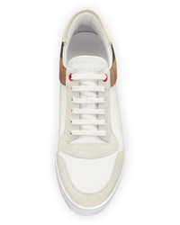 Burberry Reeth Leather House Check Low Top Sneaker White