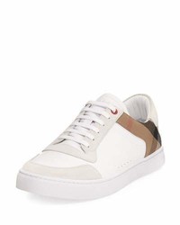 Burberry Reeth Leather House Check Low Top Sneaker White