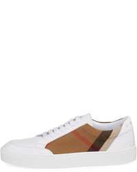 Burberry Salmond Check Leather Sneaker White