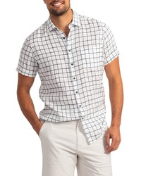 White Check Linen Short Sleeve Shirt