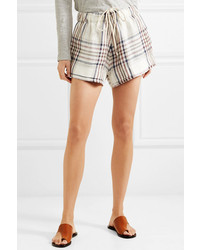 Bassike Checked Linen Canvas Shorts