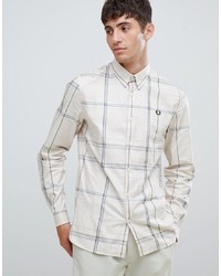 Fred Perry Enlarged Check Shirt In Off White