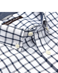 Michael Kors Michl Kors Chase Slim Fit Button Down Collar Checked Cotton Shirt