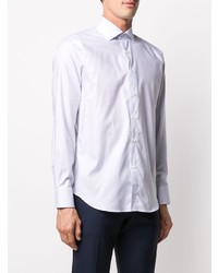Canali Micro Check Print Long Sleeved Shirt
