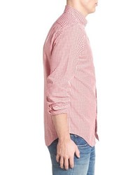 Lacoste Regular Fit Long Sleeve Gingham Poplin Woven Shirt