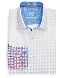 Bugatchi Shaped Fit Ombr Check Sport Shirt