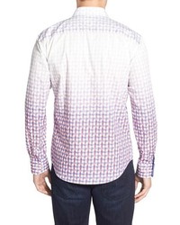 Bugatchi Shaped Fit Ombr Check Sport Shirt