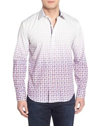Bugatchi Shaped Fit Ombr Check Sport Shirt
