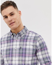 Barbour Slim Fit Check Shirt In White