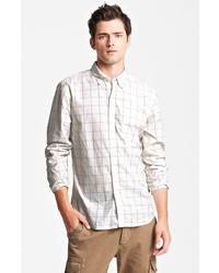 Todd Snyder Grid Check Cotton Woven Shirt White Small