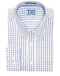 XMI Two Tone Check Print Long Sleeve Dress Shirt