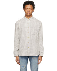 Levi's Made & Crafted White Navy Crepe Check Standard Shirt