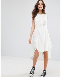 French Connection Warrior Check Waterfall Midi Dress