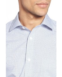 Nordstrom Shop Smartcare Regular Fit Windowpane Short Sleeve Sport Shirt
