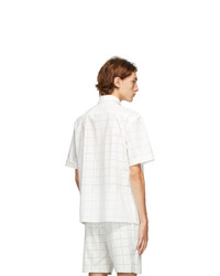 Fendi White Punched Check Short Sleeve Shirt