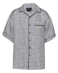 Prada Check Pattern Short Sleeved Silk Shirt