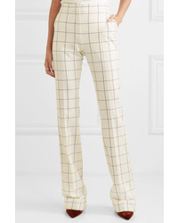 Ralph & Russo Checked Wool Blend Flared Pants